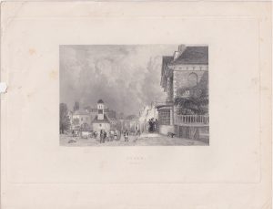 Antique Engraving Print, Epson, Surrey, 1850