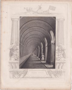 Rare Antique Engraving Print, Thames Tunnel, 1850 ca.
