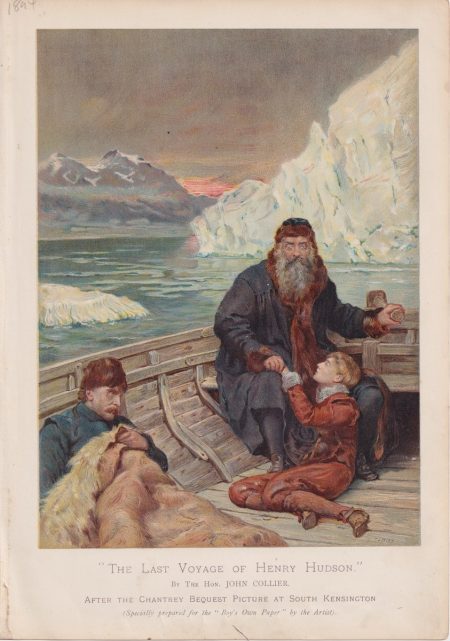 Antique Print, The Last Voyage of Henry Hudson, 1890