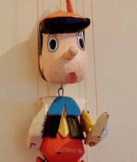 Vintage Pinocchio Marionette Doll, 1980s