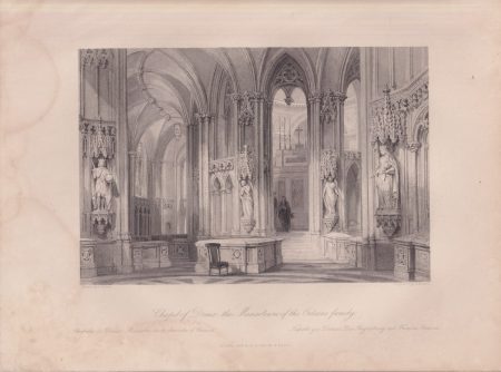 Antique Engraving Print, Chapel of Dreux..., 1840