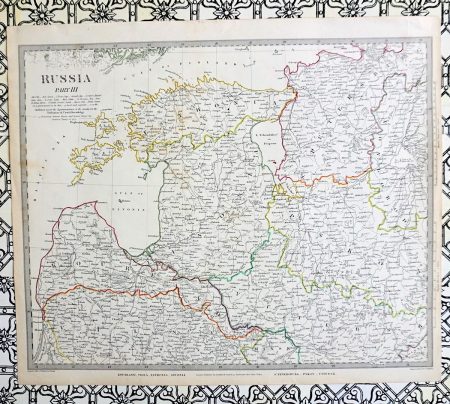 Antique Map, Russia, engraved by J. & C. Walker, 1834