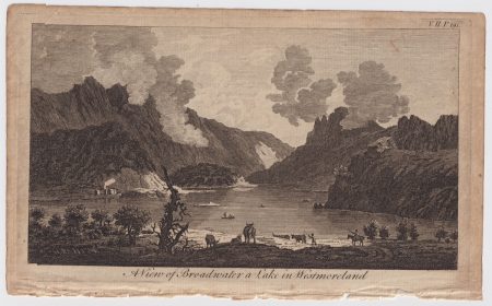 Antique Engraving Print, A View of Broadwater a Lake in Westmoreland, 1770