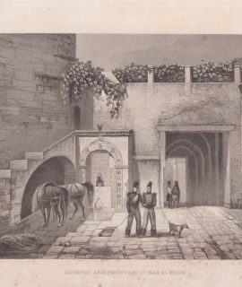 Antique Engraving Print, Cateway Fountain in Bab En Ouad, 1830