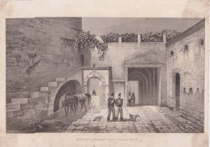 Antique Engraving Print, Cateway Fountain in Bab En Ouad, 1830
