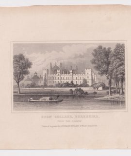 Antique Engraving Print, Eton College, Berkshire, 1845