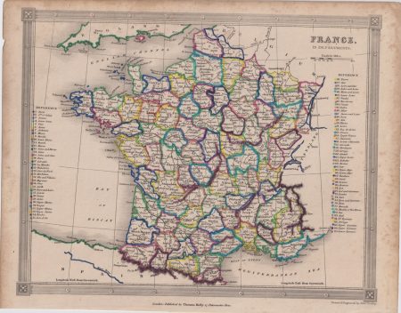 Antique Map, France in Departments, 1807