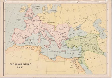 Antique Map The Roman Empire, A.D. 117, 1880 ca.