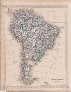 Antique Map, South America, 1842