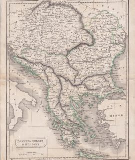 Antique Map, Turkey in Europe & Hungary, 1826