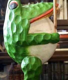 Vintage Handmade Wooden Frog