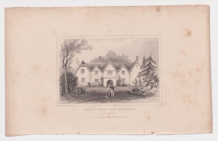 Antique Engraving print,Haye's Farm, Est Budleigh, 1845