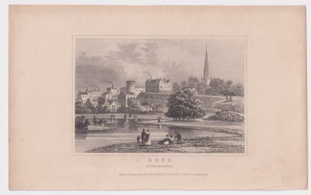 Antique Engraving Print, Ross, Herefordshire, 1845