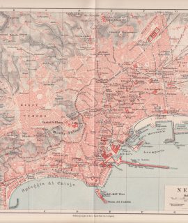 Antique Map, Umgebung von Neapel, Bay of Naples, 1890 ca.