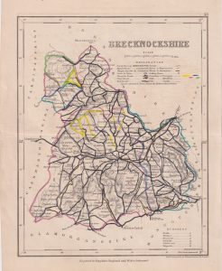 Antique Map, Brecknockshire, engraved for Dugdales, 1845
