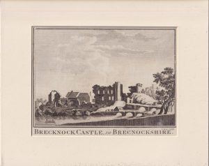 Antique Engraving Print, Brecnock Castle in Brecnockshire, 1790