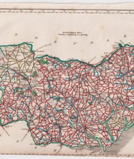 Antique Map, Suffolk, 1820 ca.