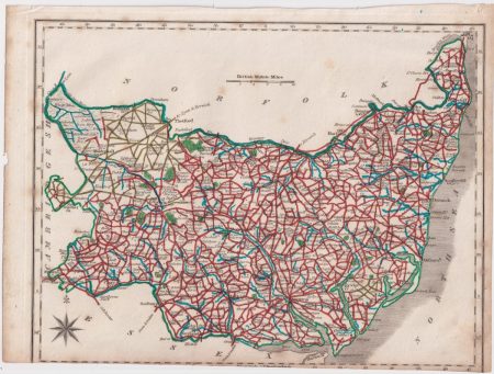 Antique Map, Suffolk, 1820 ca.