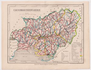 Antique Map, Caermarthenshire, 1840