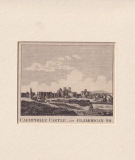 Antique Engraving Print, Caerphilly Castle, 1790