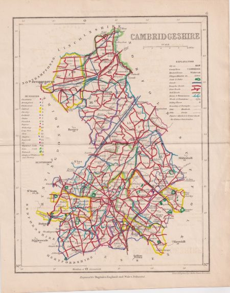 Antique Map, Cambridgeshire, 1820 ca.