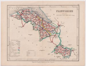 Antique Map, Flintshire, 1845