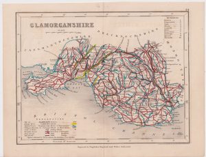 Antique Map, Glamorganshire, 1845
