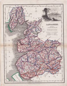 Antique Map, Lancashire, 1809 ca.