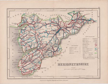 Antique Map, Merionethshire, 1840