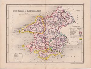 Antique Map, Pembrokeshire, 1840 ca.