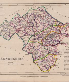 Antique Map, Radnorshire, 1840 ca.