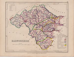 Antique Map, Radnorshire, 1840 ca.