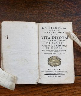 La Filotea, ossia introduzione alla vita divota di S. Francesco di Sales vescovo, e principe di Ginevra, in Nizza, Stamperia di Gabriele Floretont, 1781