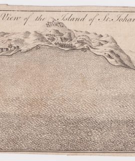 Antique Engraving Print, A View of the Island of St. Johanna, 1747