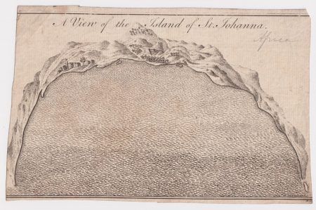 Antique Engraving Print, A View of the Island of St. Johanna, 1747