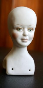 Vintage Handmade Bisque Doll Head, signed A.D.