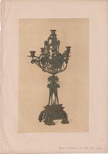 Antique Print, Bronze Candelabrum, by M.M. Miroy Frères, 1868