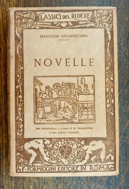 Masuccio Salernitano, Novelle, Formiggini, original rare hard leather cover book, 1929