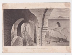 Rare Antique Engraving Print, Remains of Roman Cisterns near Bona, 1810 ca.