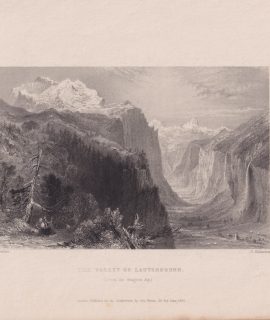 Antique Engraving Print, The Valley of Lauterbrunn, 1836