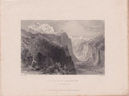 Antique Engraving Print, The Valley of Lauterbrunn, 1836
