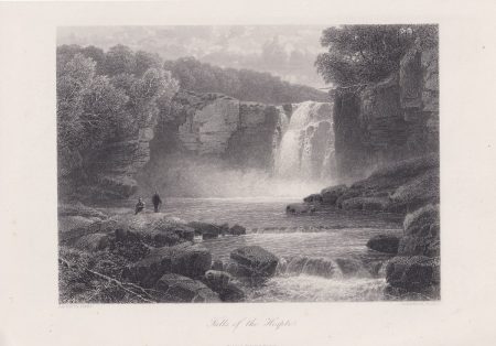 Antique Engraving Print, Falls of the Hespte, 1876