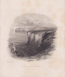 Antique Engraving Print, Flamborough Head, 1840