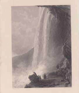 Antique Engraving print, Horse-Shoe Fall, Niagara, 1844