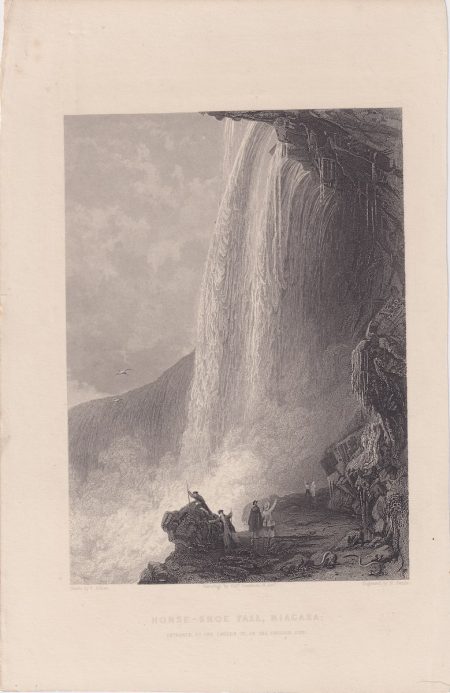 Antique Engraving print, Horse-Shoe Fall, Niagara, 1844