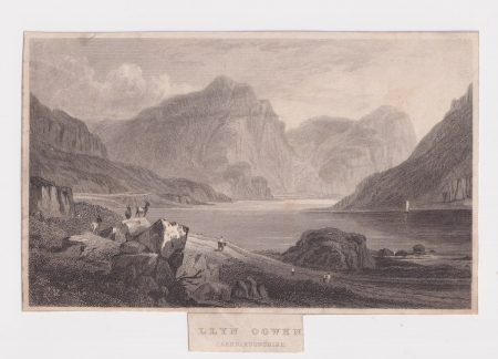 Antique Engraving Print, LLYN Tegid or Bala Lake, Merionetshire, 1830