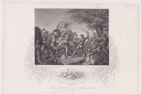 Antique Engraving Print, The Battle of Homeldon, 1840 ca.
