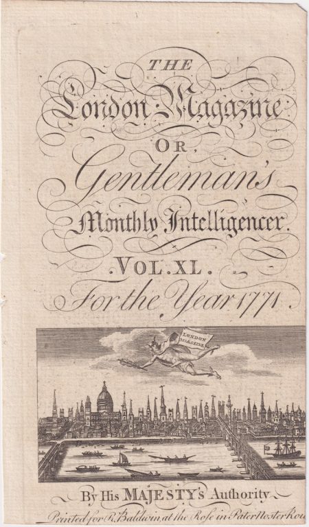 Part of Frontispiece from The London Magazine... 1771