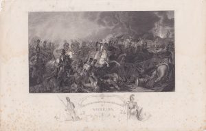 Antique Engraving Print, Decisive Charge of the Life Guards at Waterloo, 1840