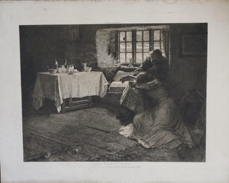Antique Engraving Print, A Hopeless Dawn, 1890